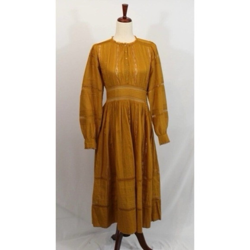Women’s Long Sleeve Midi Dress in Burnt Orange - Picture 6 of 15